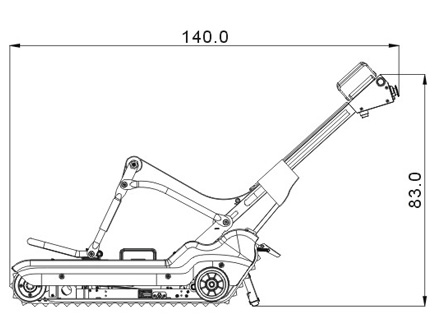 ASC-120B 載人爬梯機 產品尺寸&迴轉空間建議