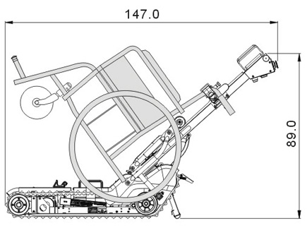 ASC-130B 兩用型爬梯機 產品尺寸&迴轉空間建議