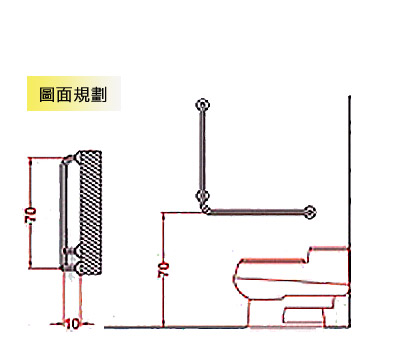 ABS-L型馬桶抗菌扶手