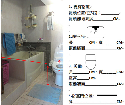 現場評估，填寫丈量記錄表及拍攝場地照片