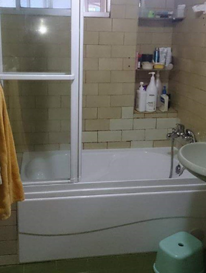 居家無障礙修繕工程改善內容：浴缸拆除工程，改善前後對照