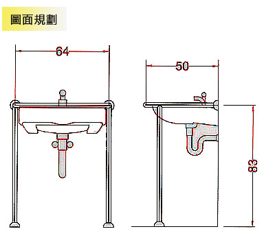 不鏽鋼框型檯面扶手
